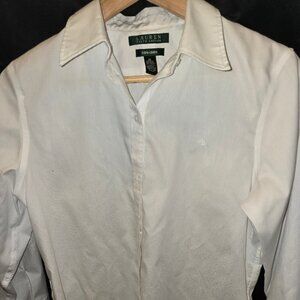 Lauren Ralph Lauren Blouse "Non Iron" Long Sleeve White Size M